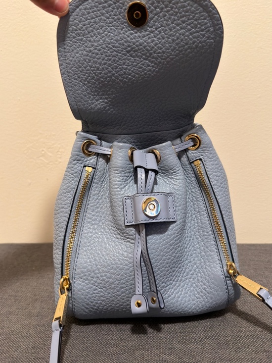 Michael Kors Powder Blue Leather Convertible Backpack Crossbody Bag Gold Detail main image 4